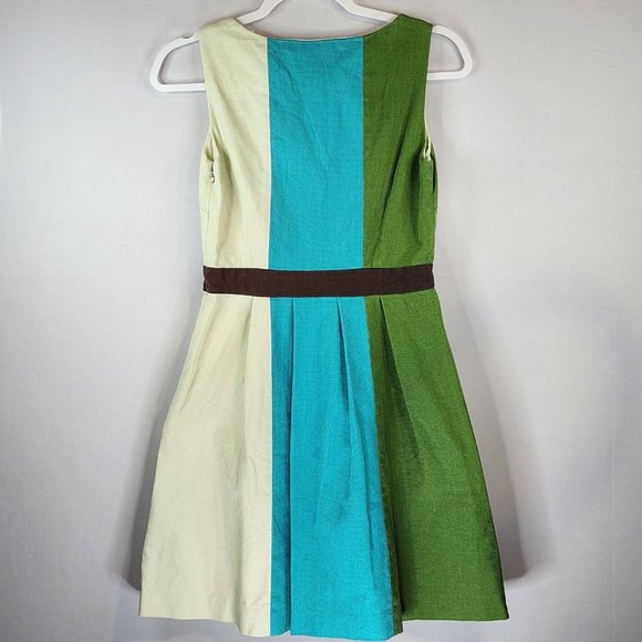 Anthropologie Dress Womens 2 Multicolor Tabitha Midi Flare Side Zip Sleeveless - Picture 2 of 8